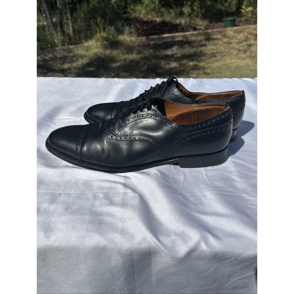 Men’s Vintage Church’s Of England Black Medallion Toe Dress Shoes 11.5 D US Fit